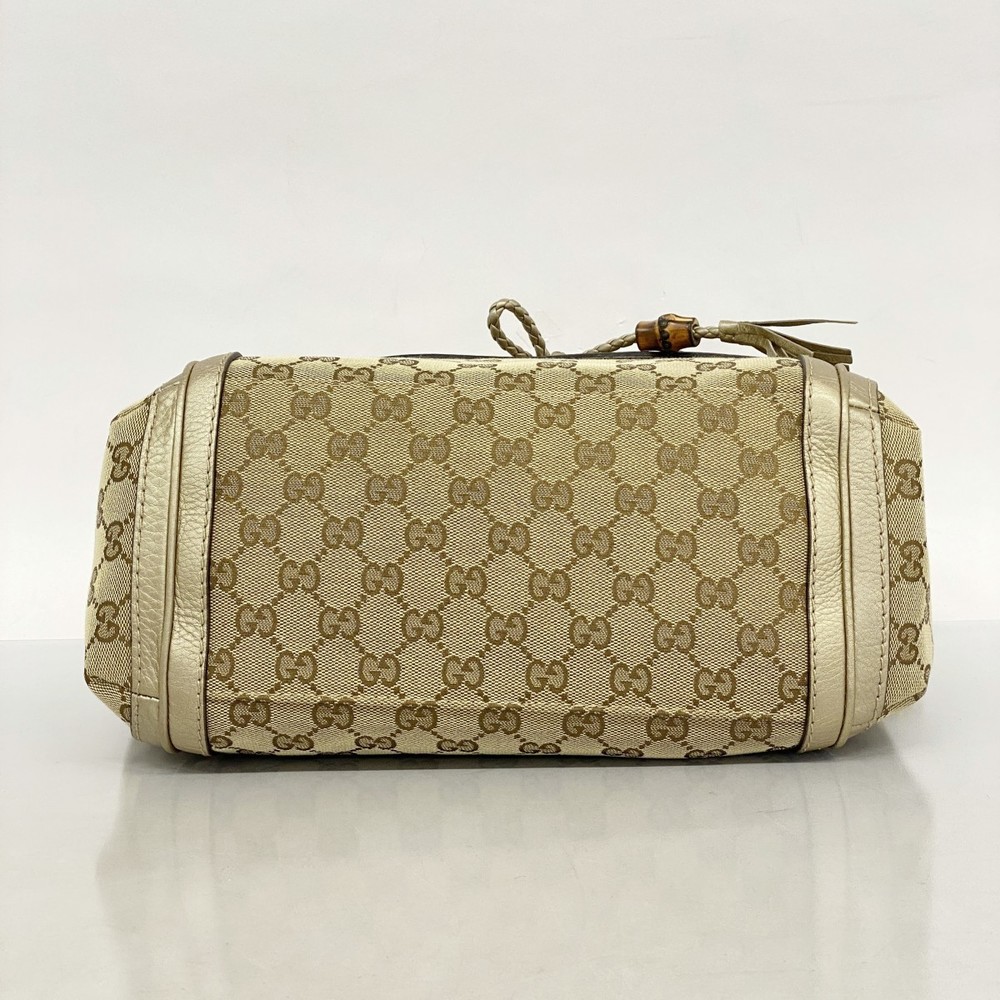 Gucci Bamboo Beige GG Bag Canvas Shoulder - Picture 3 of 9
